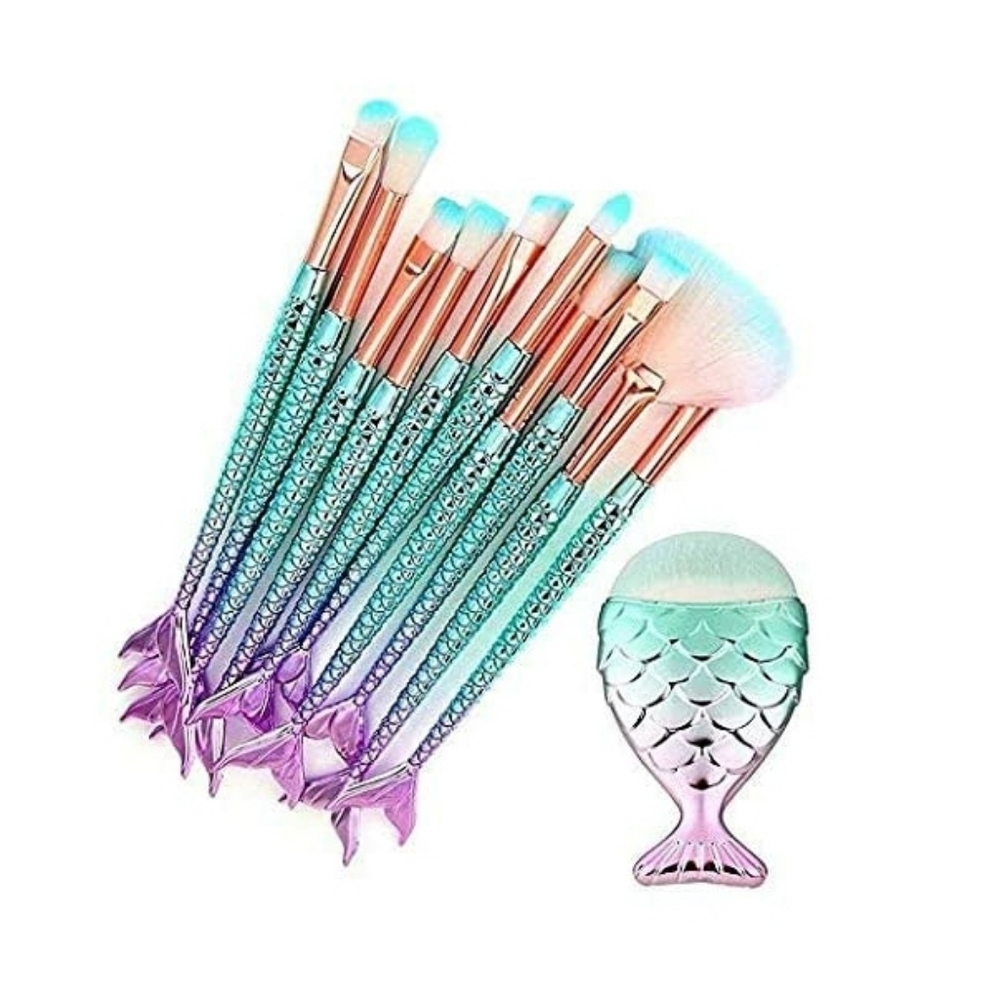 🆕️ 11 piece Mermaid Makeup Brush Set